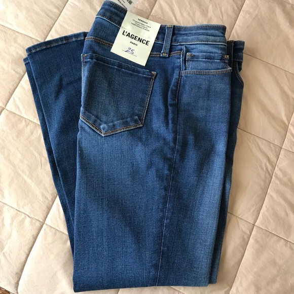 L'AGENCE Denim - L’Agence Baby Crop Jeans in Azul